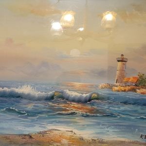 Lighthouse oil painting/ artist- Kent
